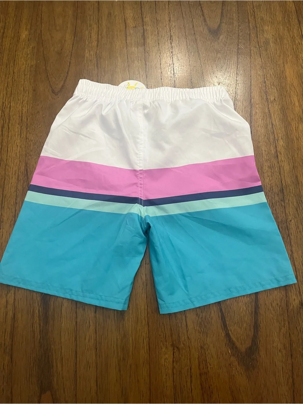 NWT RuggedButts Boys Aqua Color Block Swim Trunks UPF 50+ Size 10